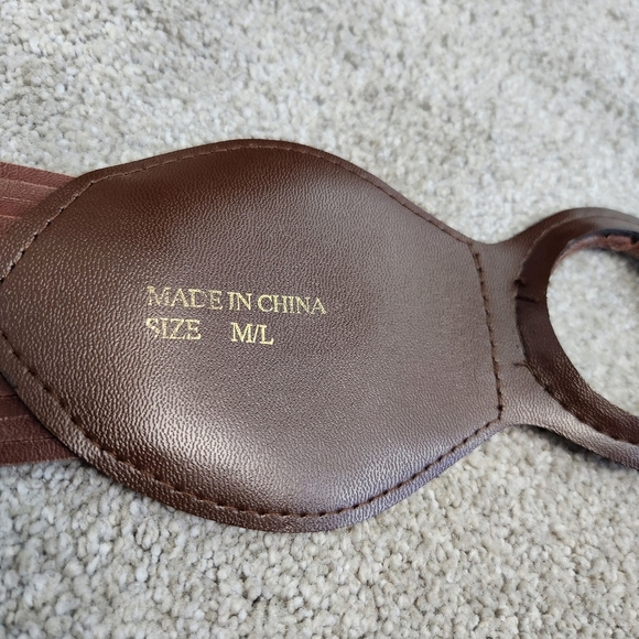 Vegan Leather Y2K Chunky Woven Belt Size L 2000s - Picture 11 of 12